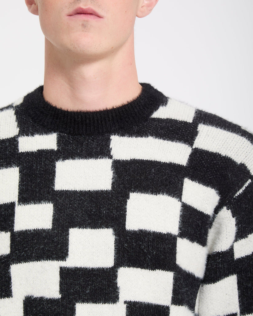 Carrau Check Sweater - Black