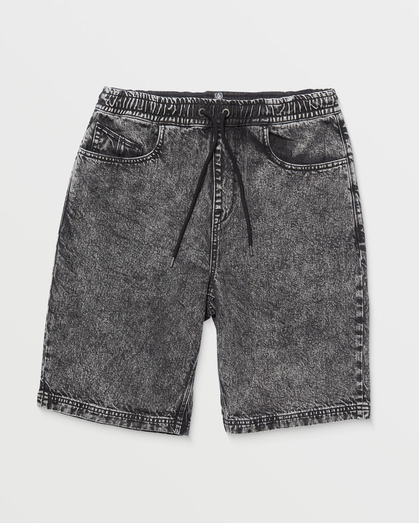 Freazy Loose Elasticated Waist 22" Shorts - LIGHT ACID BLACK