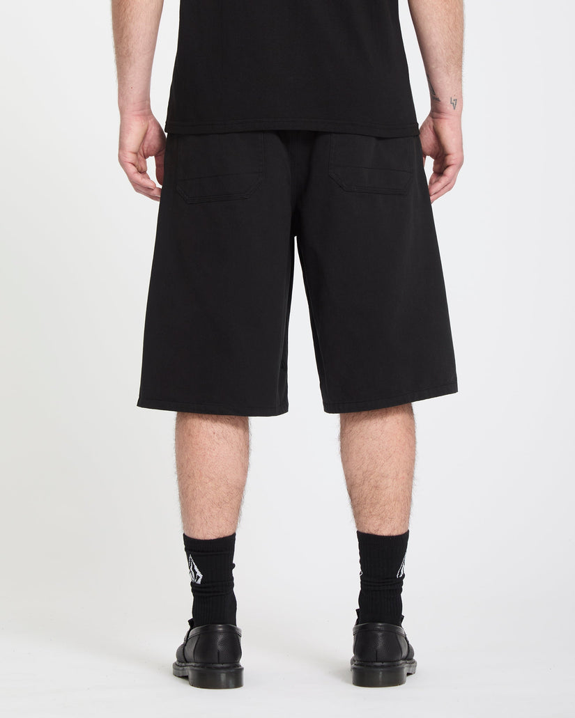 Chillow Pleat 24" Elasticated Waist Chino Short - Black