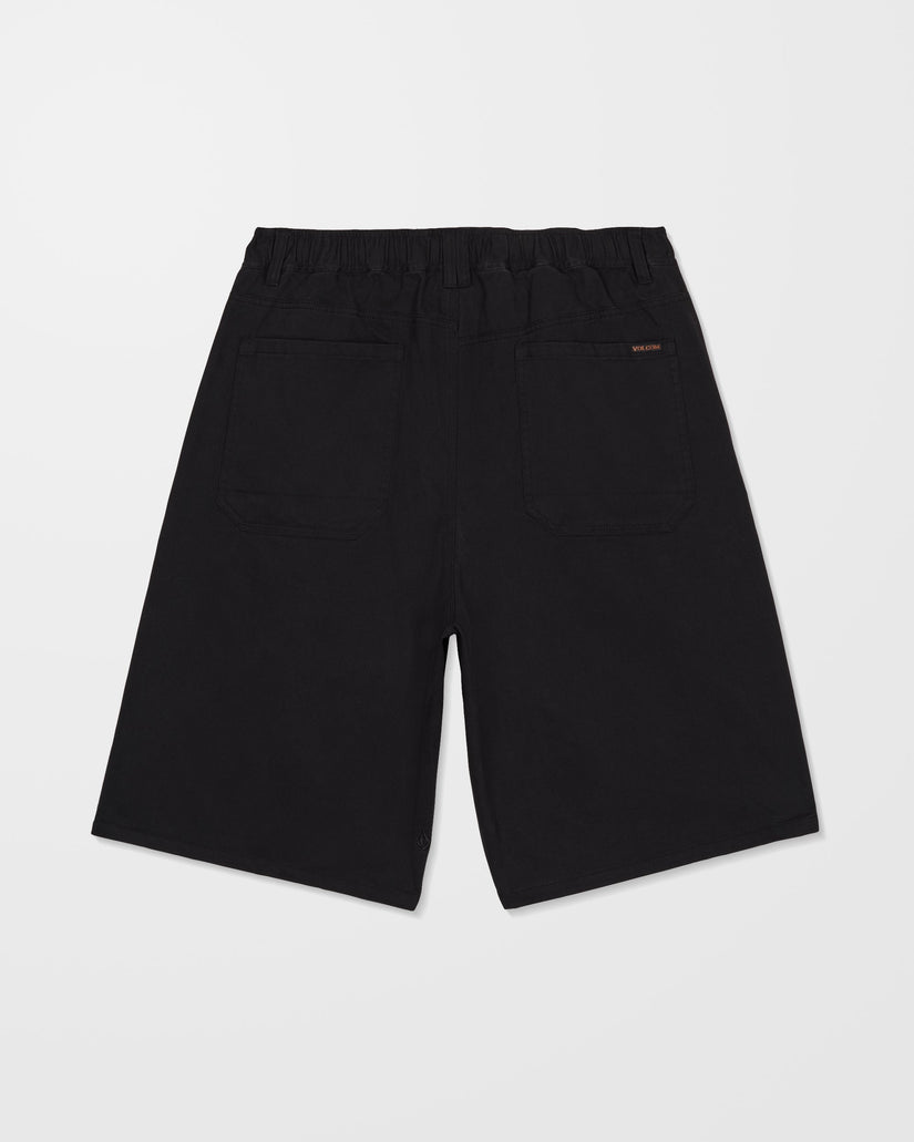 Chillow Pleat 24" Elasticated Waist Chino Short - Black