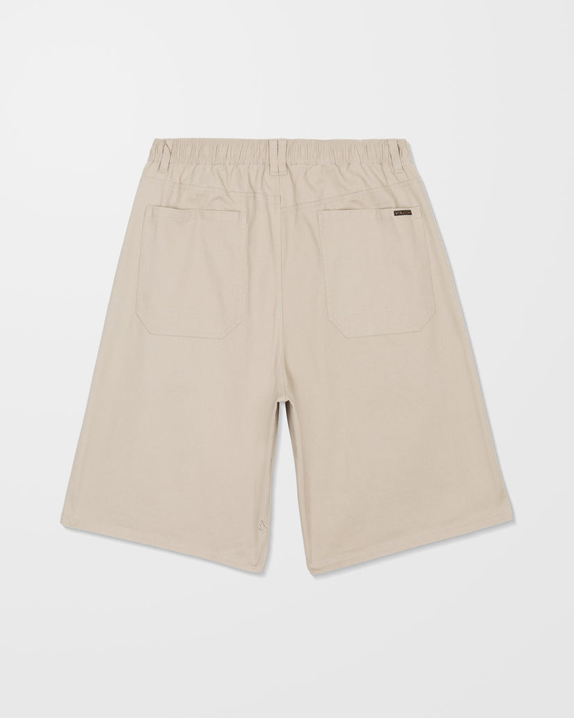 Chillow Pleat 24" Elasticated Waist Chino Short - Light Khaki