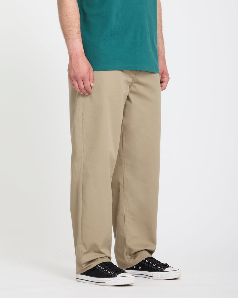 Freazy Loose Elasticated Waist Trousers - Khaki