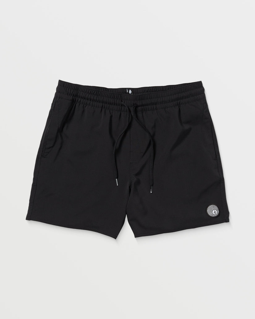 Lido Solid Trunk 16" Boardshorts - BLACK