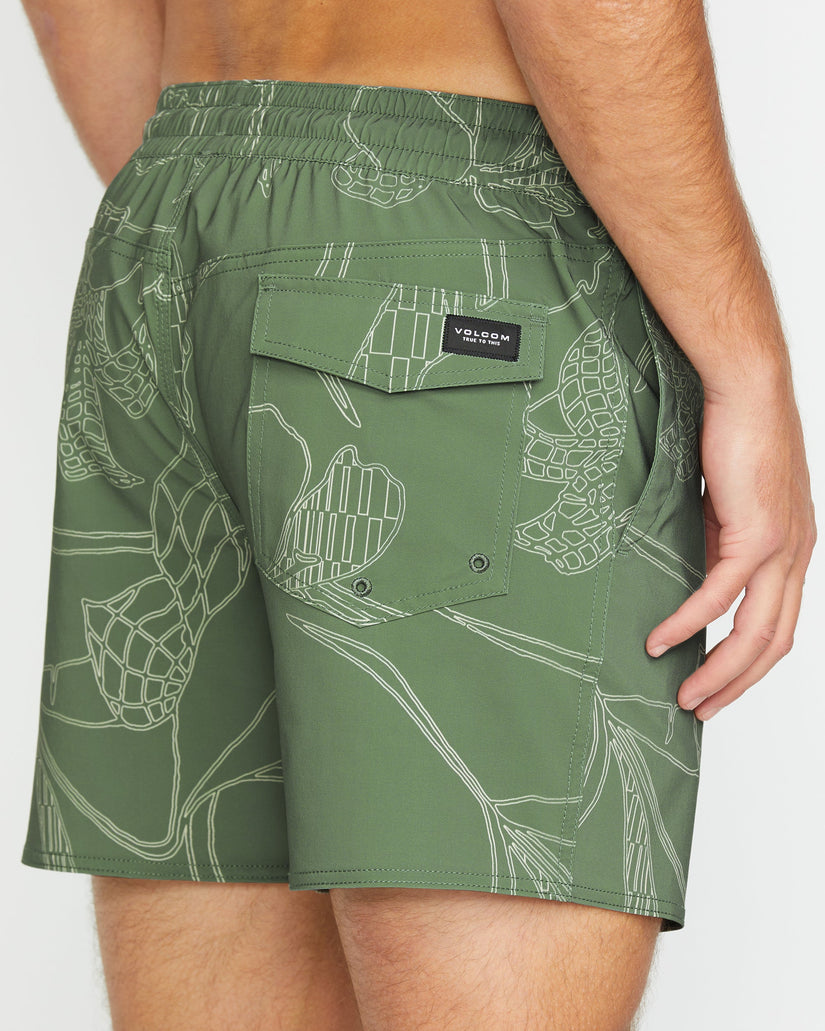 Boardshort Lido Print Trunk 16" - LIGHT OLIVE