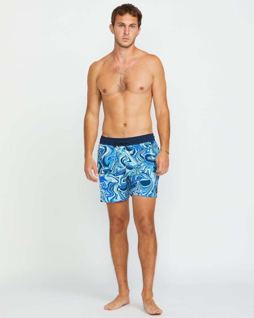 Boardshort Lido Print Trunk 16" - NAVY