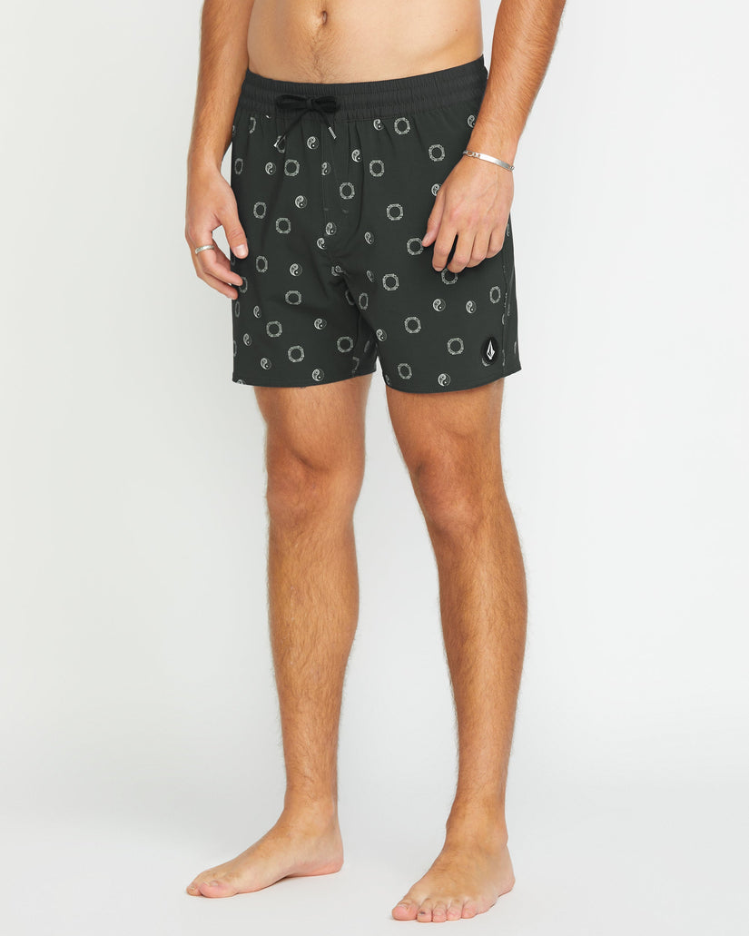 Lido Print Trunk 16" Boardshorts - STEALTH