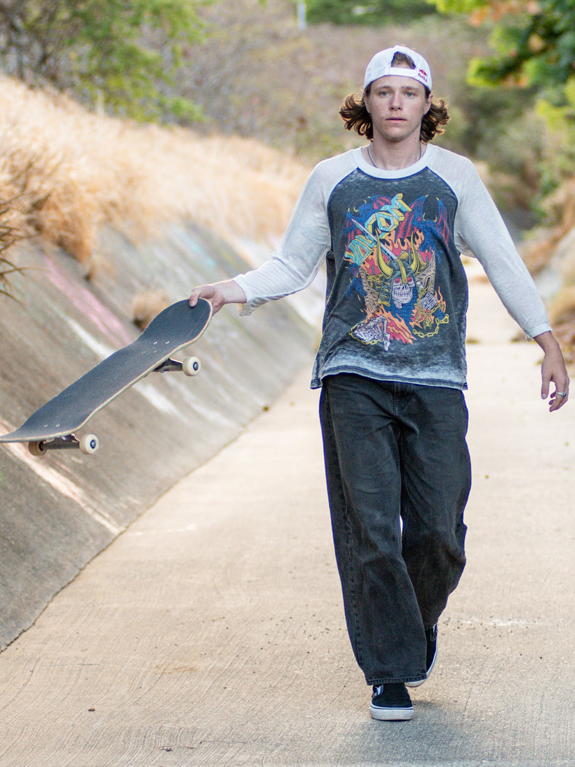 Skate Vitals Collin P Raglan T-shirt - BLACK