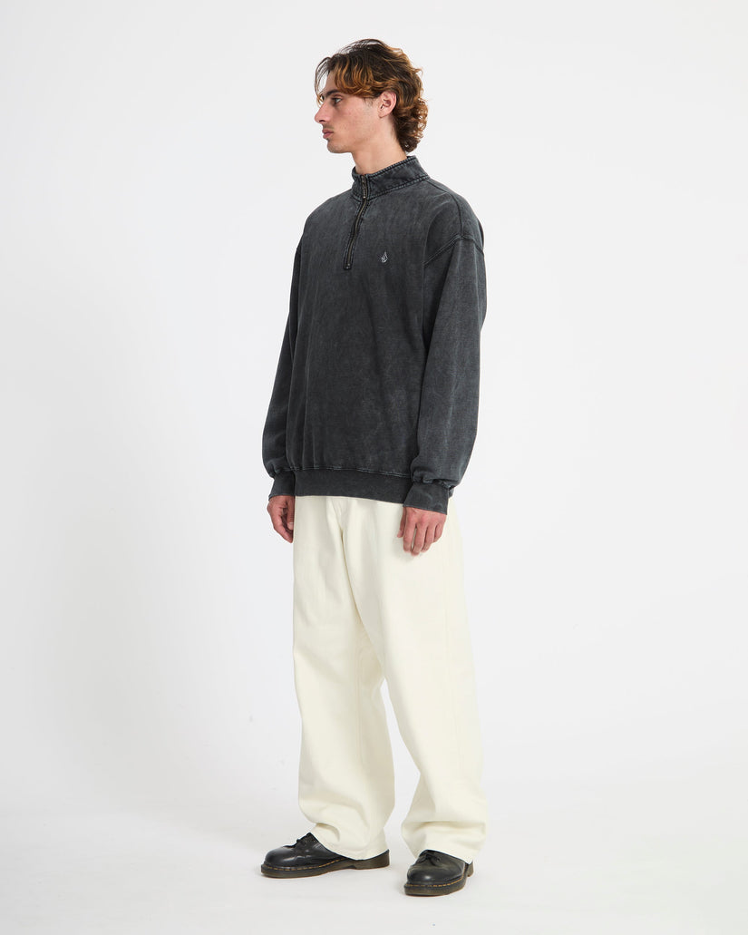 Single Stone Quarter Zip Sweatshirt - Light Acid Black