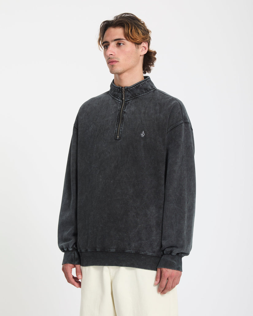 Single Stone Quarter Zip Sweatshirt - Light Acid Black