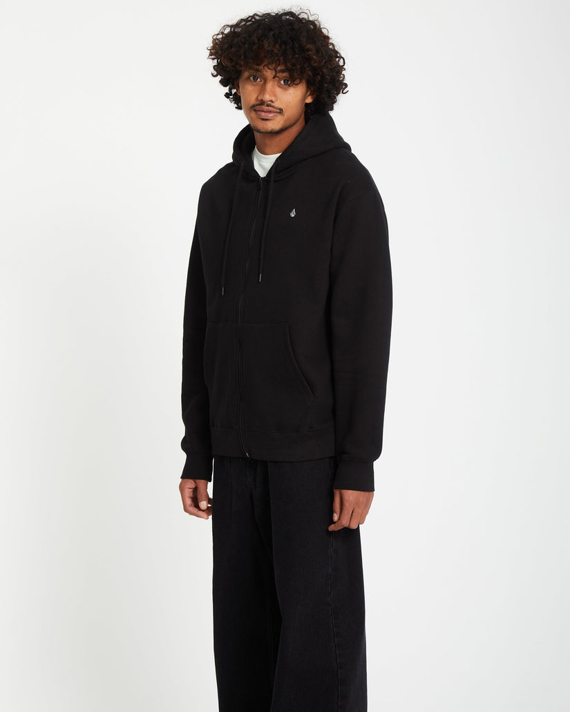 Single Stone Full Zip Hoodie - Black