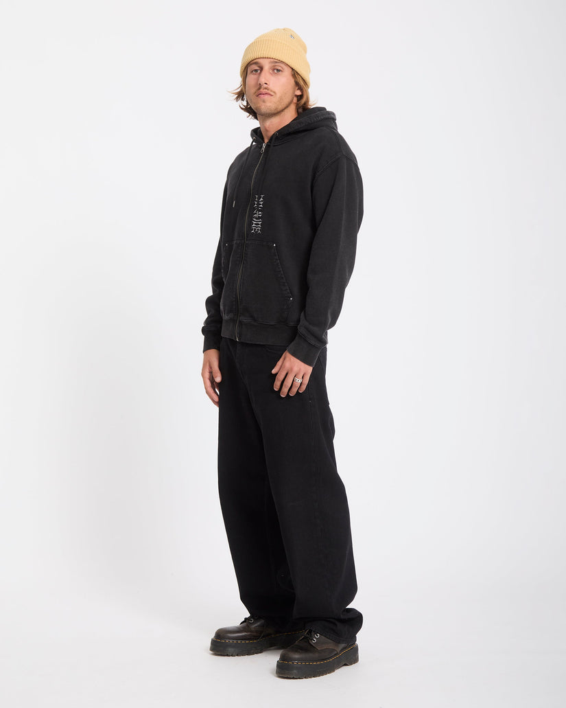 Studder Zip Hoodie - Black