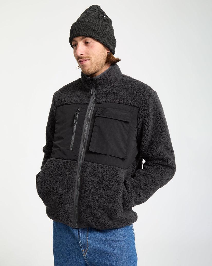 Storm Stone Zip Sherpa Jacket - Asphalt Black