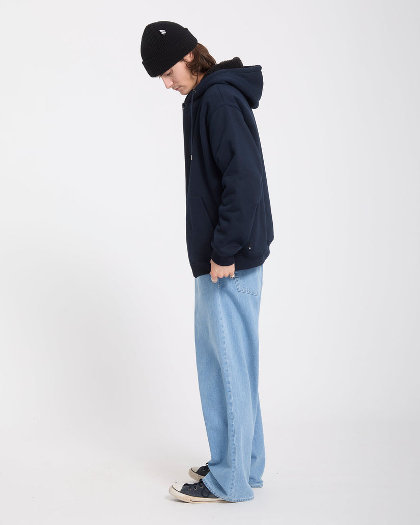 Single Stone Lined Zip Hoodie - Marine