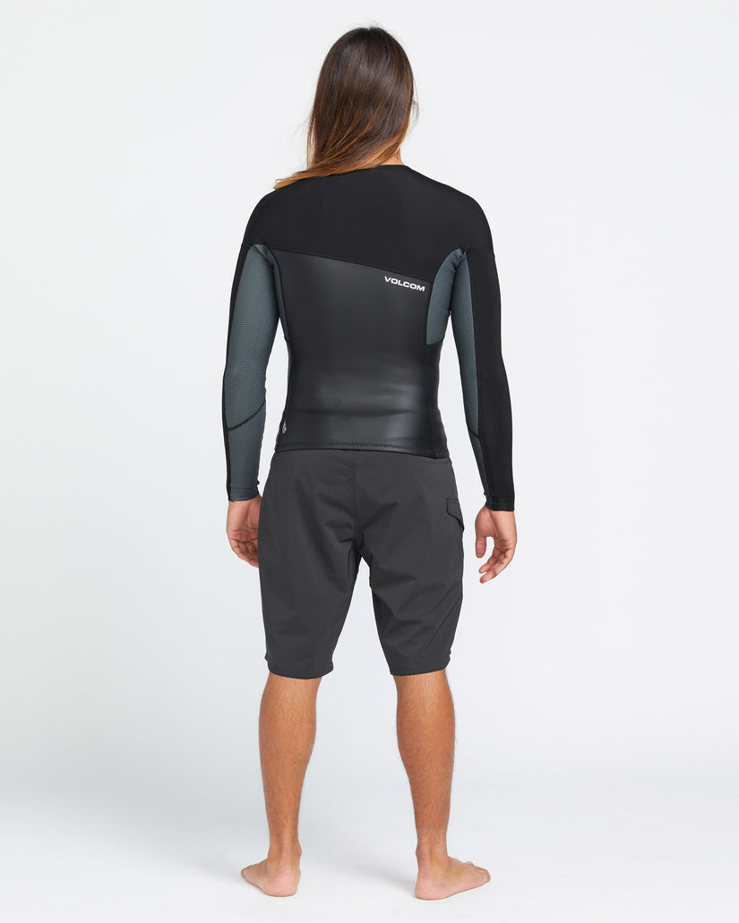 1.5Mm Front Zip Neoprene Jacke - BLACK