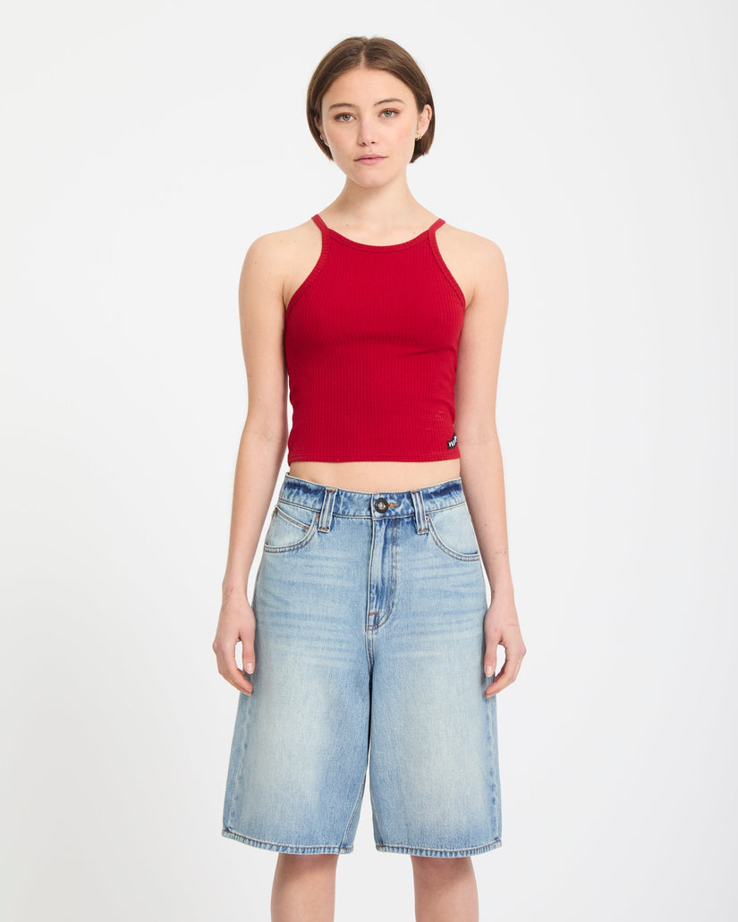 Beeggy Denim Short - Dusty Blue Wash