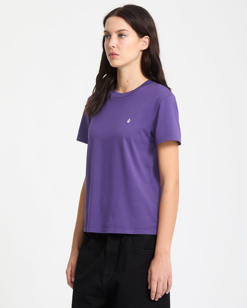 Solid Stone Besticktes T-Shirt - Acai