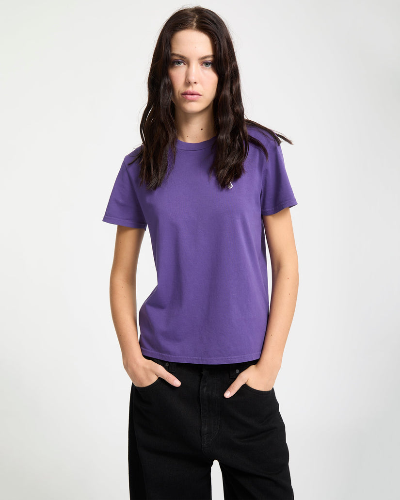 Solid Stone Besticktes T-Shirt - Acai