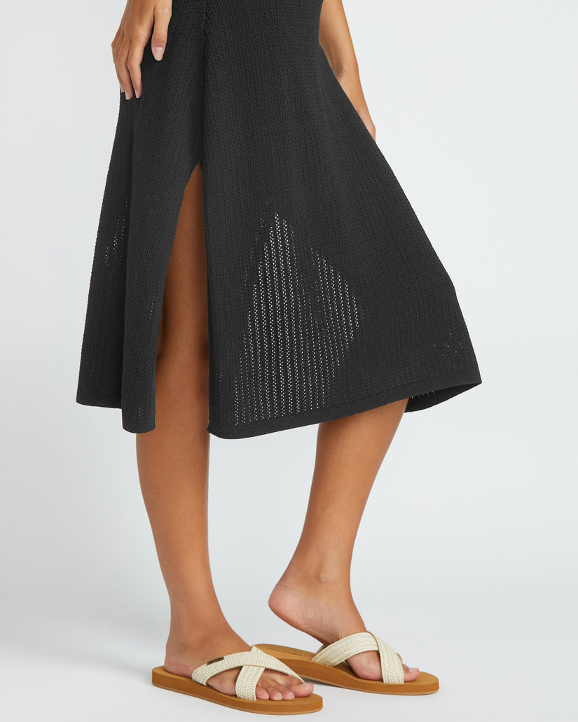 Meshy Beach Cover Up Kleid - BLACK