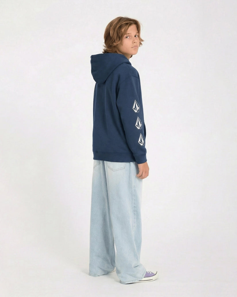 Iconic Stone Gid Zip Hoodie - Dust Bowl Indigo - (KIDS)
