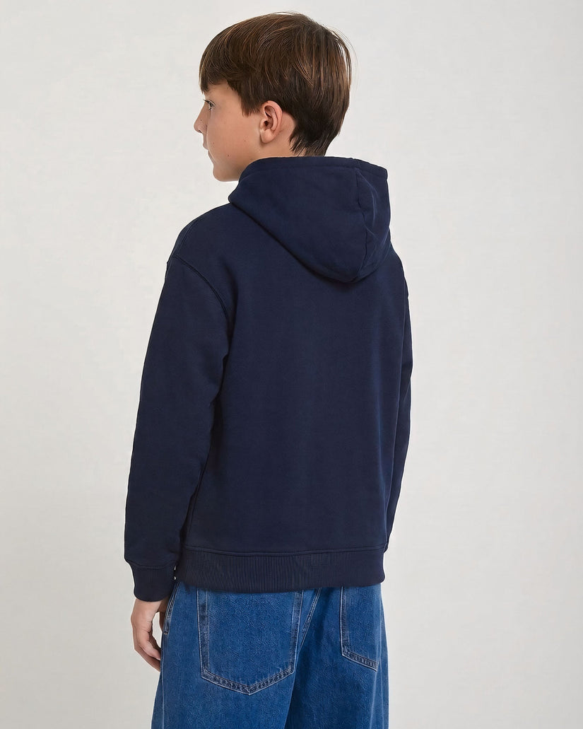Single Stone Lined Zip Hoodie - Marine - (KIDS)