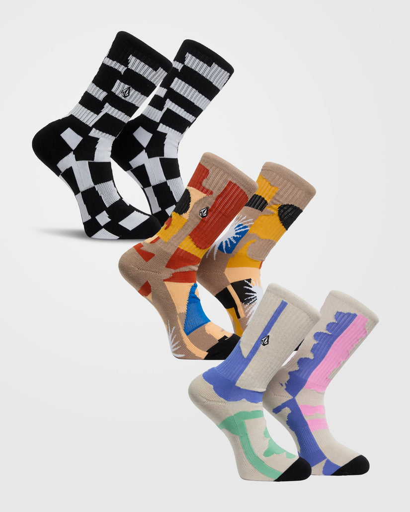 Carrau Print Mixer Socks (3 pack) - Multi
