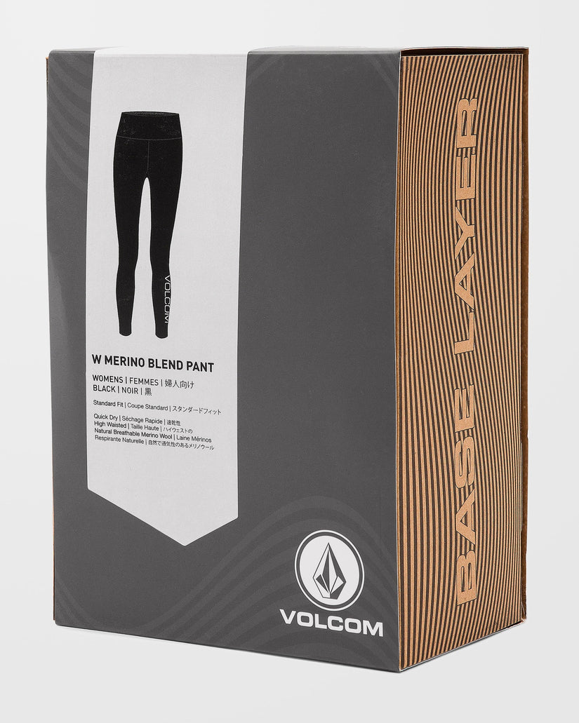 W Merino Blend Basisschicht-Leggings - Black