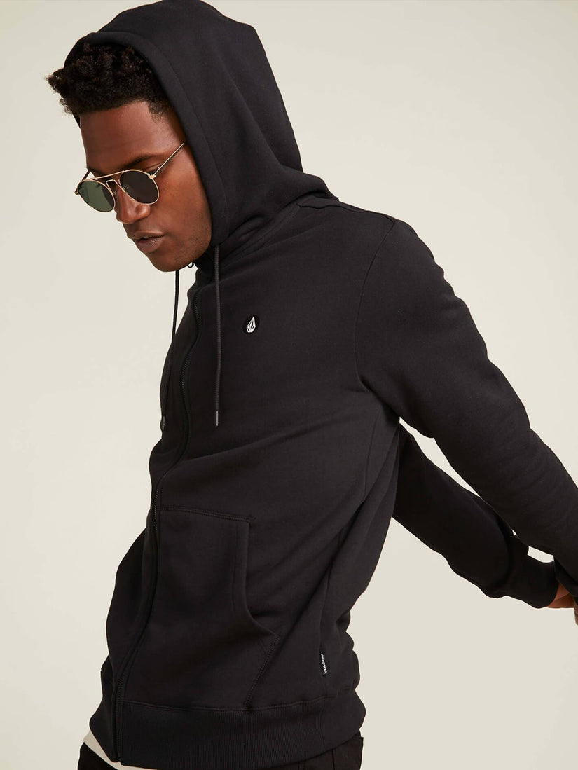 Single Stone Zip Hoodie - Black