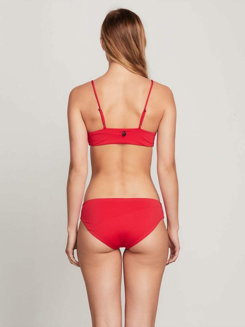 Simply Seam V Neck Top - True Red